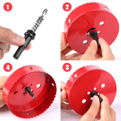 Image of 1.5 Inch Hole Saw, 1 1 /2 Hole Saw, M42 HSS Bi-Metal Hole Cutter, Triangular Shank Hole Saw Drill Bit with Spring for Wood, Plywood, Plastic, Gypsum Board, Various Thin Metal Sheet