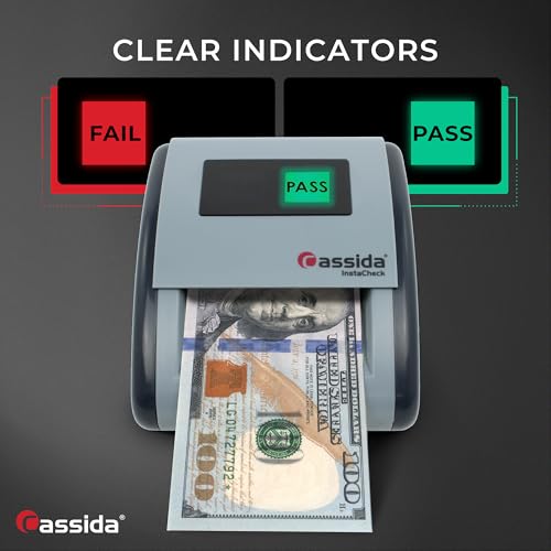 Cassida InstaCheck Small Footprint, Easy to Read Automatic Counterfeit Detector with Infrared, Magnetic and Ultraviolet Sensors, Compact and Lightweight Grey 11-3/4" x 9-1/2 (Pass/Fail) by Cassida - Image 2