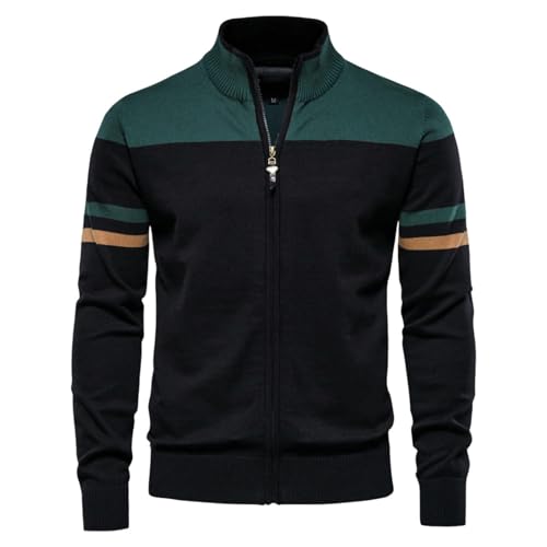 Cardigan chaud homme tricot zippé anti-froid pour automne et hiver
