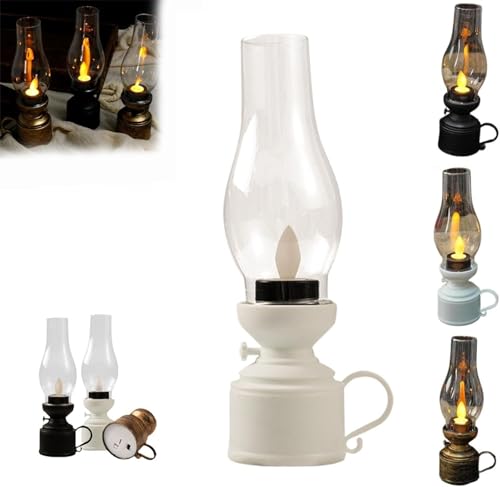 Lámpara de aceite electrónica, lámpara de queroseno vintage, vela oscilante electrónica, linterna LED sin llama, lámpara de aceite de queroseno, lámpara de mesa eléctrica, lámpara de mesa de Halloween