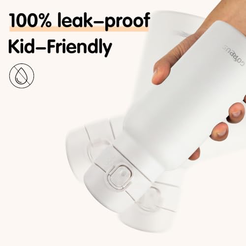 Image of GOPPUS 17oz Insulated Water Bottle with Leak-Proof Flip Lid & Carry Handle,Double-Wall Stainless Steel Bottle for School,Outdoor,and the Gym(White)
