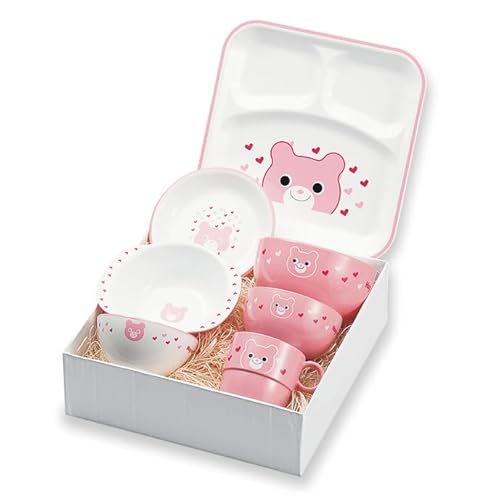 子供食器 ハグミー 7点セット クマ 食器 セット お茶碗 汁碗 小丼 コップ スナックプレート スナック小鉢 ランチプレート 電子レンジ対応 食器洗い乾燥機対応 皿 お祝い 出産祝い 誕生日 贈り物 ギフト 日本製