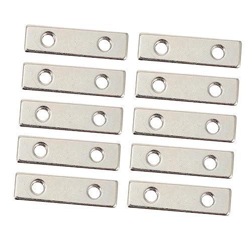 SOESFOUFU 10pcs Rectangular Dual-hole Gaskets, Nickel Plated Steel, 3d Printer Parts Accessory for Cnc Engraving Machine
