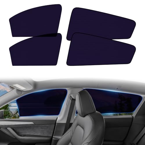 XCBYT Side Window Sunshade for Tesla Model Y 20202024 and 20252026 Model Y Juniper | Rear & Front Static Cling Side Window Covers Semi-Transparent Privacy & UV Protection
