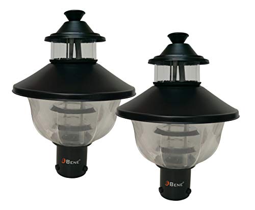 Image of BENE Adam Round Outdoor Lamp (23 cm, Black) - Pack of 2(Stainless Steel)