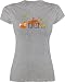 Produktbild Dschungel Deko Wildnis - In The Forest Wald Fuchs - L - Grau meliert - Wald Shirt Damen - L191 - Tailliertes Tshirt für Damen und Frauen T-Shirt