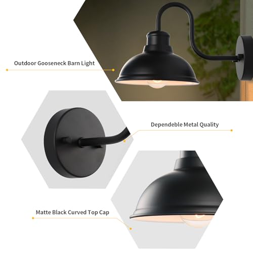 Image of Barn Light Outdoor Wall Lights 8 inch Exterior Lighting Fixtures 2 Pack