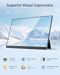 Yodoit Moniteur portable pour ordinateur portable 1920×1080 15.6" Moniteur des voyages FHD Écran IPS Affichage avec USB Type C Port et haut-parleurs Compatible avec PC, MacBook, Xbox (Noir)