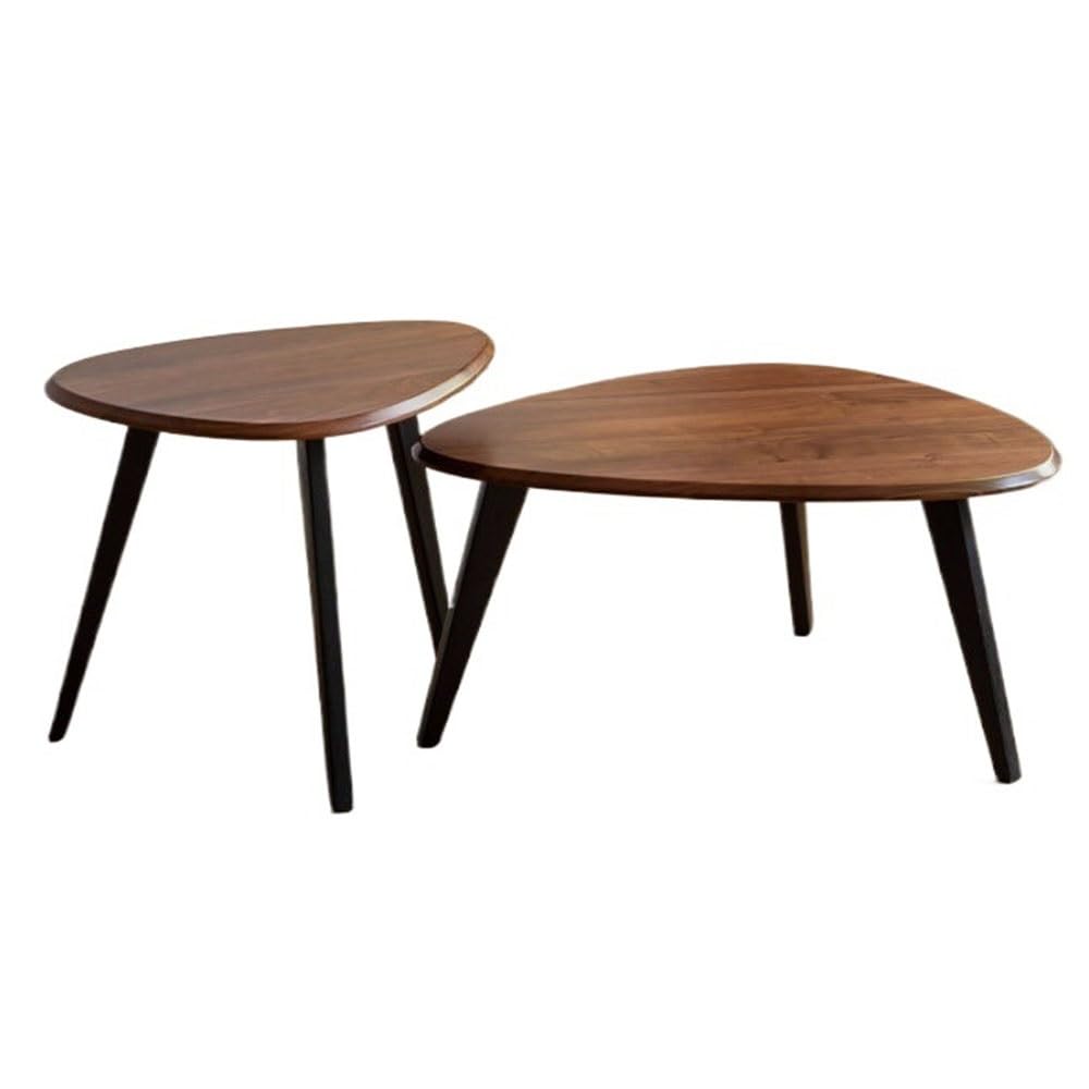 ZTHYSHOZ Side Table Wood Nesting Coffee Table Set Teardrop Shape Tapered Legs Mid Century Modern Design
