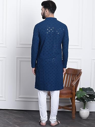Image of SOJANYA (Since 1958 Men's Pure Cotton Sequence Kurta & Pyjama Set