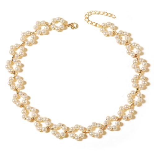 Image of Shining Diva Fashion Stylish Pearl Chain Pendant Choker Necklace for Women and Girls