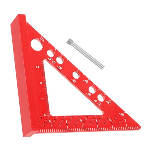 BUTIFULSIC Framing Square Geometry Rulers Red Aluminum Woodworking Measuring Ruler Right Angle Clamp