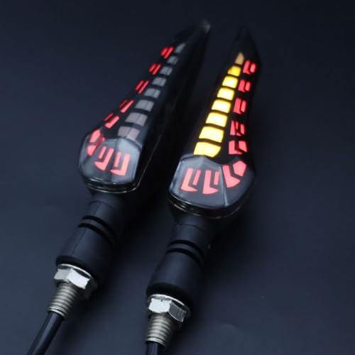 Mailaier 2PCS Droplet Shaped Motorcycle Indicator Flowing Turn Signal Motorcycle Bicolor Flowing Turn Indicator Motorcycle Kick scooter Off road Four wheel Cruiser Universal 12V LED Bulb