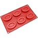 Freshware Silicone Mold, Soap Mold for Muffin, Cupcake, Brownie, Cornbread, Cheesecake, Pudding and Soap, Oval Ring, 6-Cavity