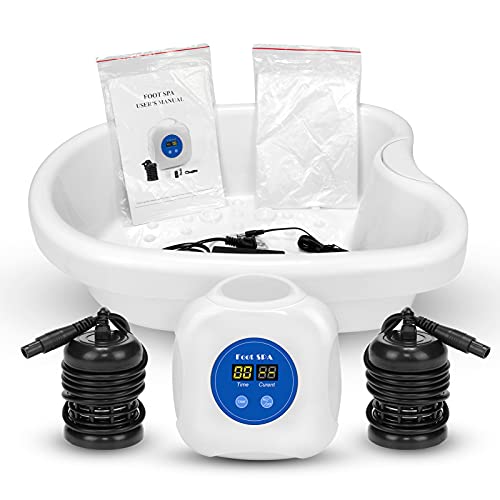 2021 Upgrade Ionic Foot Bath Detox Machine - Ionic Detox Foot Bath, Foot Detox Machine, Touch ON/OFF, LCD & Timer for Home Use Beauty Salon with Tub (2 Arrays,10 Tub Liners)