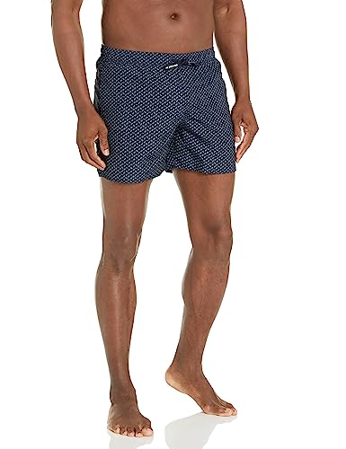 Armani Exchange Men's Recycled Polyester Boxer Swimwearw/Slits. Micro Patterns with Ax Logo Mixed