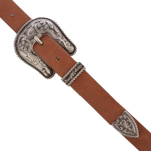 Image of Lucky Brand Women's Western Leather Belt | Classic | Fashion | Vintage | Buffalo Leather | Western-Inspired