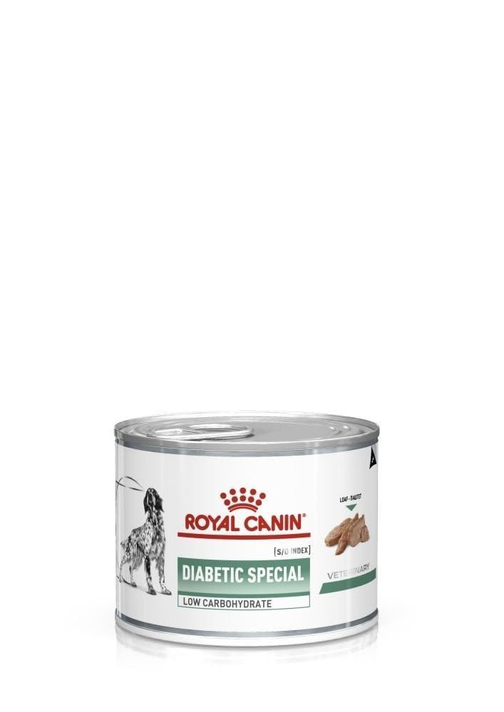 Royal Canin Veterinary Diabetic Special Low Carbohydrate Canine Mousse | 12 x 195 g | Comida húmeda para Perros Adultos | Regulación de la glucosa en Sangre | Alto Contenido proteico
