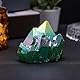 dssmboom Unregelmäßig Einspitzig Lila AB Titanbeschichteter Quarzcluster Mineralexemplar, Reiki-Heilung Bergkristall Geode für Steinsammlung und Wohnkultur, Grün