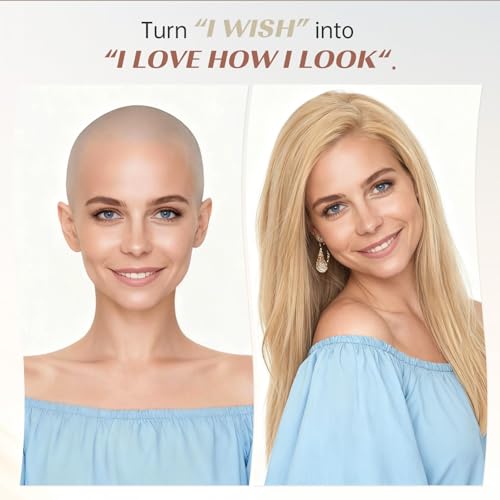 Image of KKU 5x5 Lace Front Human Hair Wig, Double Breathable Lace with Skin-Friendly Silk Base and Non-Slip Silicone Grips, Middle or Parted Natural Hairline Wigs for Women (16 Inch, Golden Blonde)