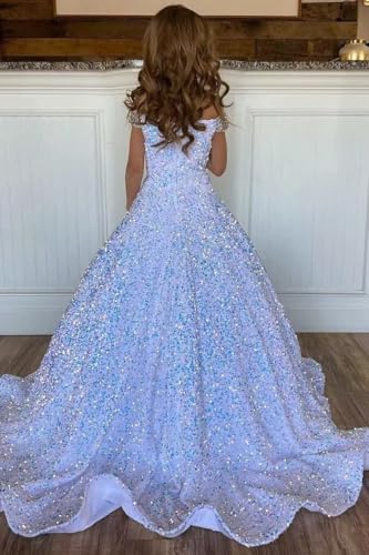 Sequin Flower Girl Dresses for Wedding Off Shoulder Princess Pageant Dress Girls Birthday Party Ball Gown2