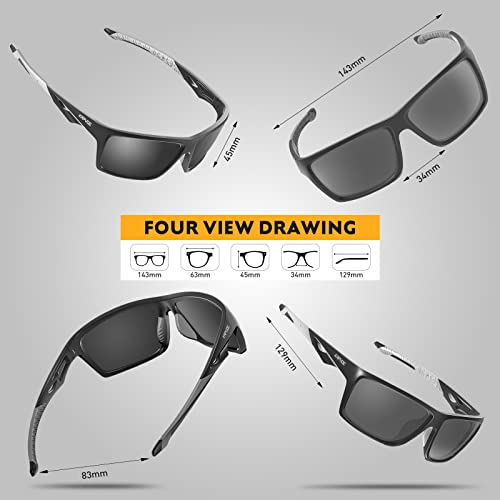 KAPVOE Occhiali Sole Sportivi Polarizzati Alta