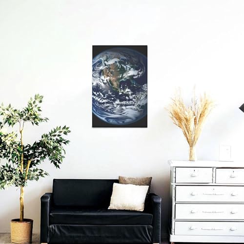 Toile murale marbre bleu encadrée grand format pour salon moderne