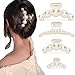 Hair Clips for Women, Large Pearl Hair Claw Clip Set Strong Hold No Slip, Banana Jaw Clip Barrettes, Hair Accessories Birthday Wedding Valentine's Day Gift for Girl Wife Styling Thick Thin (4 PCS)