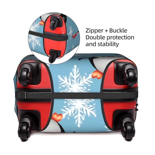 Penguin Balloon Snowflake Print Protective Suitcase Cover Washable Travel Luggage Protector with Concealed Zipper4