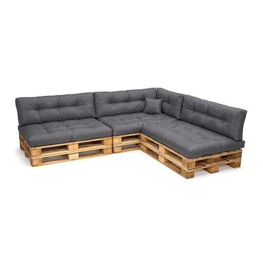 POKAR Palettenkissen Wasserabweisend Palettenauflagen Palettenmöbel Palettensofa 8er Set: Sitzkissen 120x80 + Rückenlehne 120x40, Anthrazit