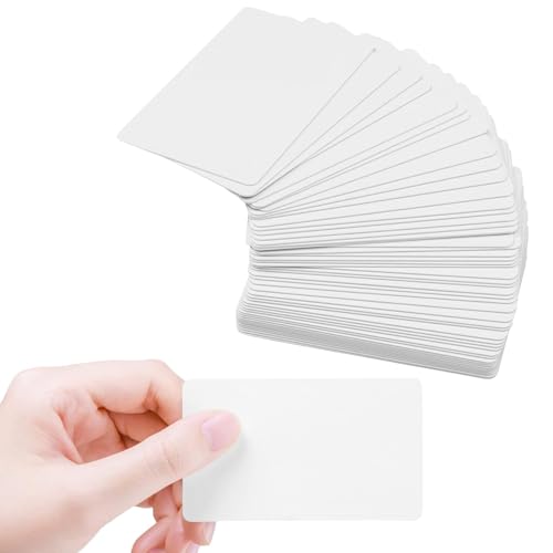200 StückBlanko Papier Karten zum Selbstgestalten für DIY Schule, Kraftpapier Leere Spielkarten, Flashcards Index Cards Memory Karten (9x 5,4cm),Weiß.