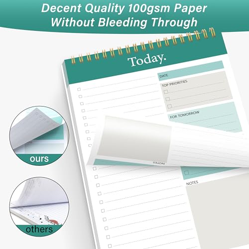 Image of Goldpei To Do List Notepad - Daily Planner Notepad Undated 52 Sheets Tear Off , 6.5 inch X 9.8 inch Planning Pad Checklist Productivity Note Pad For Work And Personal Organized - 104