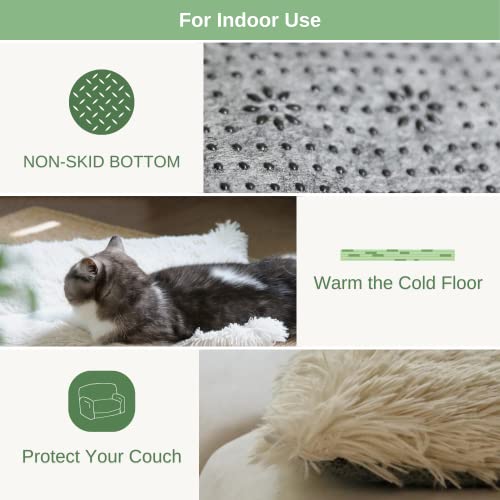 Petfelix Self Warming Cat Mat - Non-Skid Thermal Pet Mat, Cat Blanket For Indoor Cats, Washable Outdoor Insulation For Cat House, Carrier Cat Bed, Beige, 25 * 21 Inches #TOP4