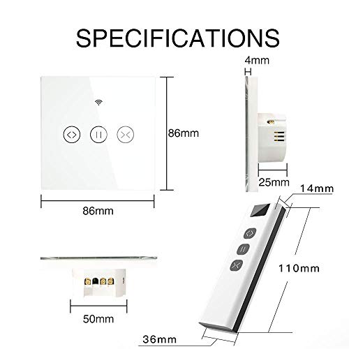 DECDEAL 90-250V WiFi Cortina Interruptor APP Controle Remoto Controle de Voz Compatível com Alexa As