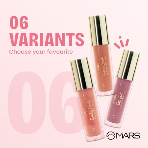 Image of MARS Candylicious Sheer Lip Gloss for Women | Hydrating & High Shine | Lightweight | Non-Sticky | Enriched with Vitamin-E, Hyaluronic Acid & Avocado Ester (4.0ml) (01-CANDY CRUSH) (Pack of 2)
