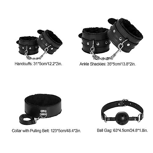 12 Piece BDSM Fetish Restraint Kit with Handcuffs and Ankle Cuffs - Image 3