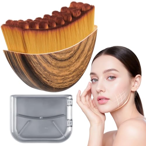 Lymphatic Contour Face Brush,Lymphatic Drainage Massager for Sculpting,Soft & Gentle Bristles Suitable for All Skin Types,Portable Ergonomic Gua Sha Tool with Travel Case