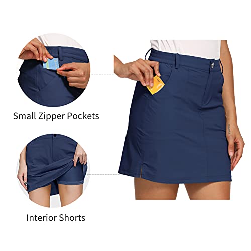 Lastfor1 Women's Outdoor Skort Golf Skorts Active Athletic Skort Upf 50+ Hiking Casual Skirt Quick Dry With Pockets Blue M #TOP1