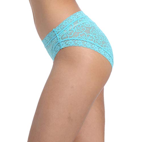 Women's Lace Bikini Brief Underwear Invisible Seamless Half Back Coverage Panties Pack 8 Size XS-2XL3