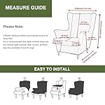 HAOYONG Wing Chair Slipcovers Printed Wingback Chair Covers 2 Pieces Wingback Armchair Slipcover Stretch Chair Slip Covers Washable Armchair Protector Cover for Living Room and Bedroom - Image 3