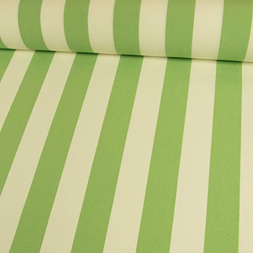 Awning Outdoor Fabric Block Stripes Lime Green – Price is for 0.5 Metres