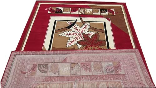 Image of Home Decore Acrylic Carpet for Your Living Room & Drawing Room Aywhere in Your Home Size - 6 X 8 Ft (RED-J)