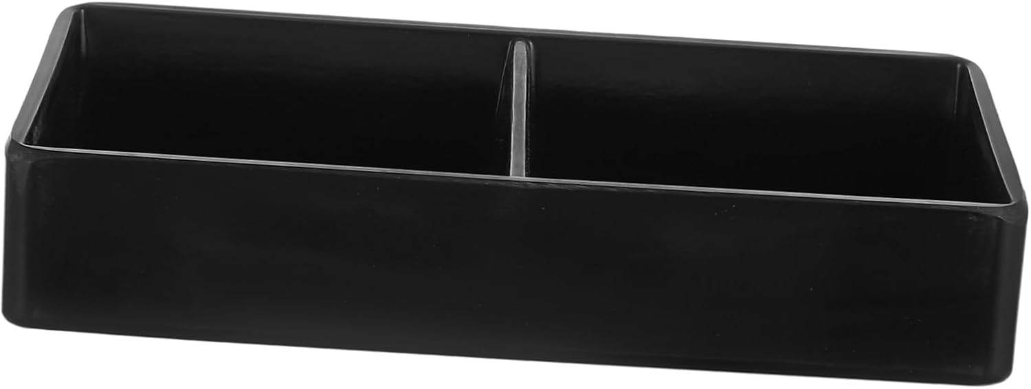 Cabilock Tea Bag Organizer Multi-Grid Black PVC Storage Box for Restaurant