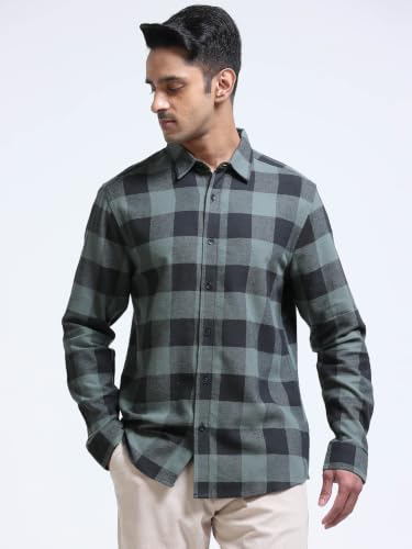 Image of StitchX Men's Brushed Cotton Buffalo Checkered Shirt-S-2XL
