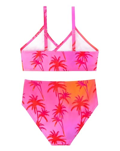 Girl's 2 Piece Swimsuit Spaghetti Strap Cute Bikini High Waisted Bathing Suit Swimwear Size 8-123