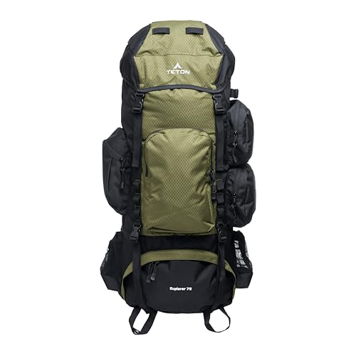 Teton 75L Explorer Internal Frame Backpack for Hiking, Camping, Backpacking, Rain Cover Included...