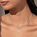 Luxval Silver Necklace for Women Simple Multi Cubic Zirconia Dainty Sterling Silver Diamond Pendant Necklace Silver Chain Choker Necklaces for Women Trendy Fashion Silver Jewelry Gifts for Women