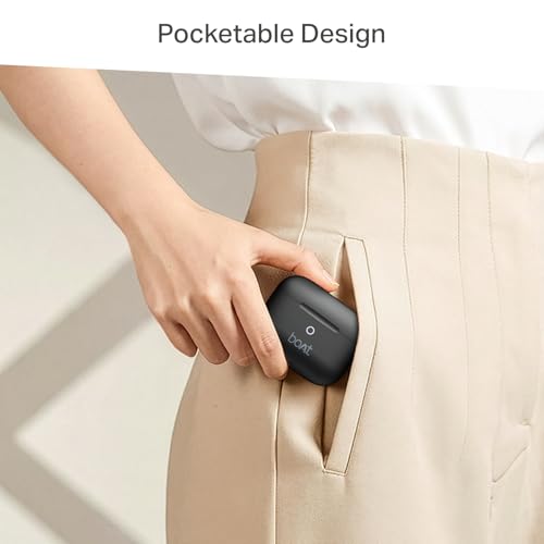 Image of Boat Airdopes Joy v2 w /Up to 35H Battery, Pocketable Design, ASAP Charge, 13mm Drivers, Easy Touch Controls, ENx Tech, Beast Mode, IWP & App Support TWS Bluetooth Earbuds with mic (Eclipse Black)