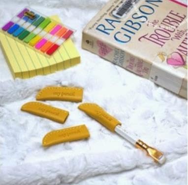 Image of Leather Pencil Cap (3 Pack), Handmade, School & Office Essentials, Pencil Cover, Protector, case, Accessories, 6 Colors (Yellow)