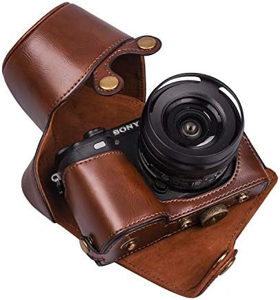 Hargedis XEVN for sony a6400 case,for sony a6300 case,Premium PU Full Body Leather Camera Case Bag for sony alpha a6300 a6000 a6100 a6400 Fit 16-50mm Lens with camera Shoulder Strap(Coffee)